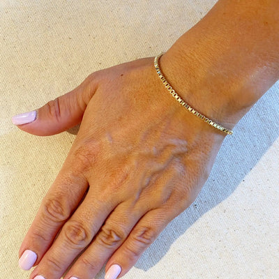 18k Gold Filled 2.0 mm Box Chain Bracelet - Beloved Boutique