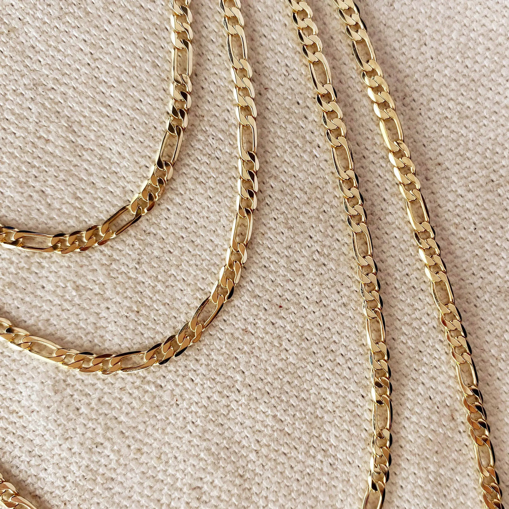 18k Gold Filled 2.5mm Flat Figaro Chain GoldFi