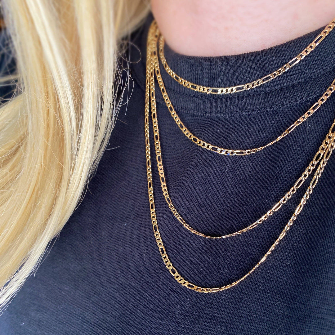 18k Gold Filled 2.5mm Flat Figaro Chain GoldFi