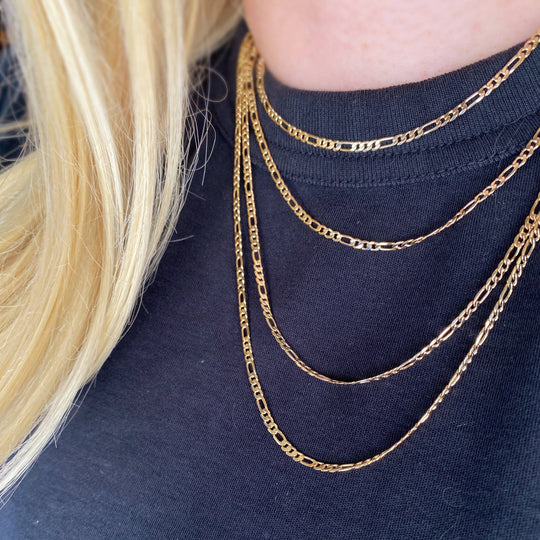 18k Gold Filled 2.5mm Flat Figaro Chain GoldFi