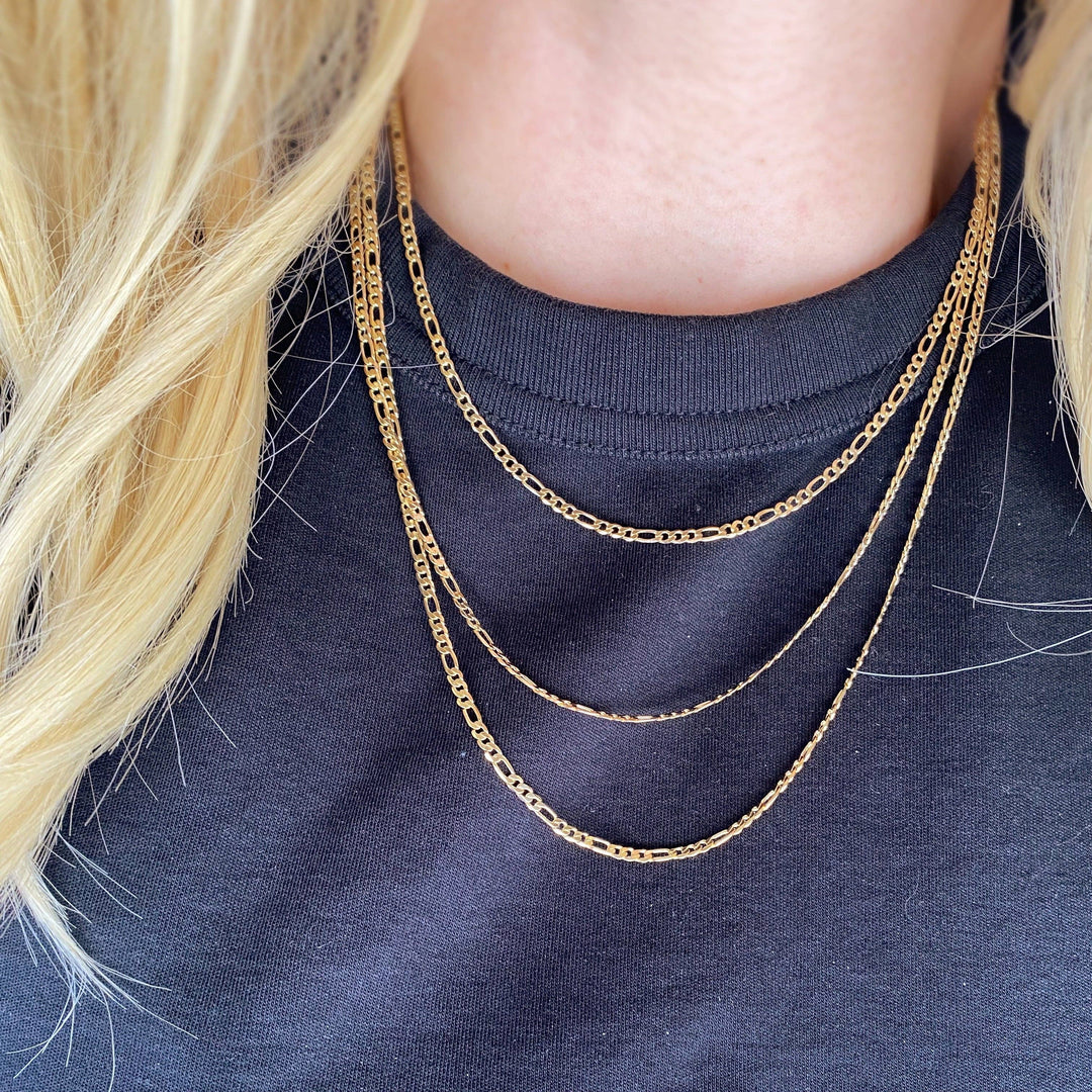 18k Gold Filled 2.5mm Flat Figaro Chain GoldFi