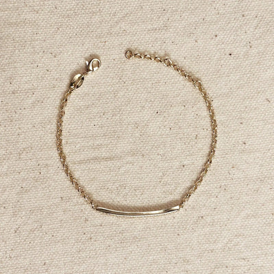 18k Gold Filled 2mm CZ Bar Bracelet GoldFi