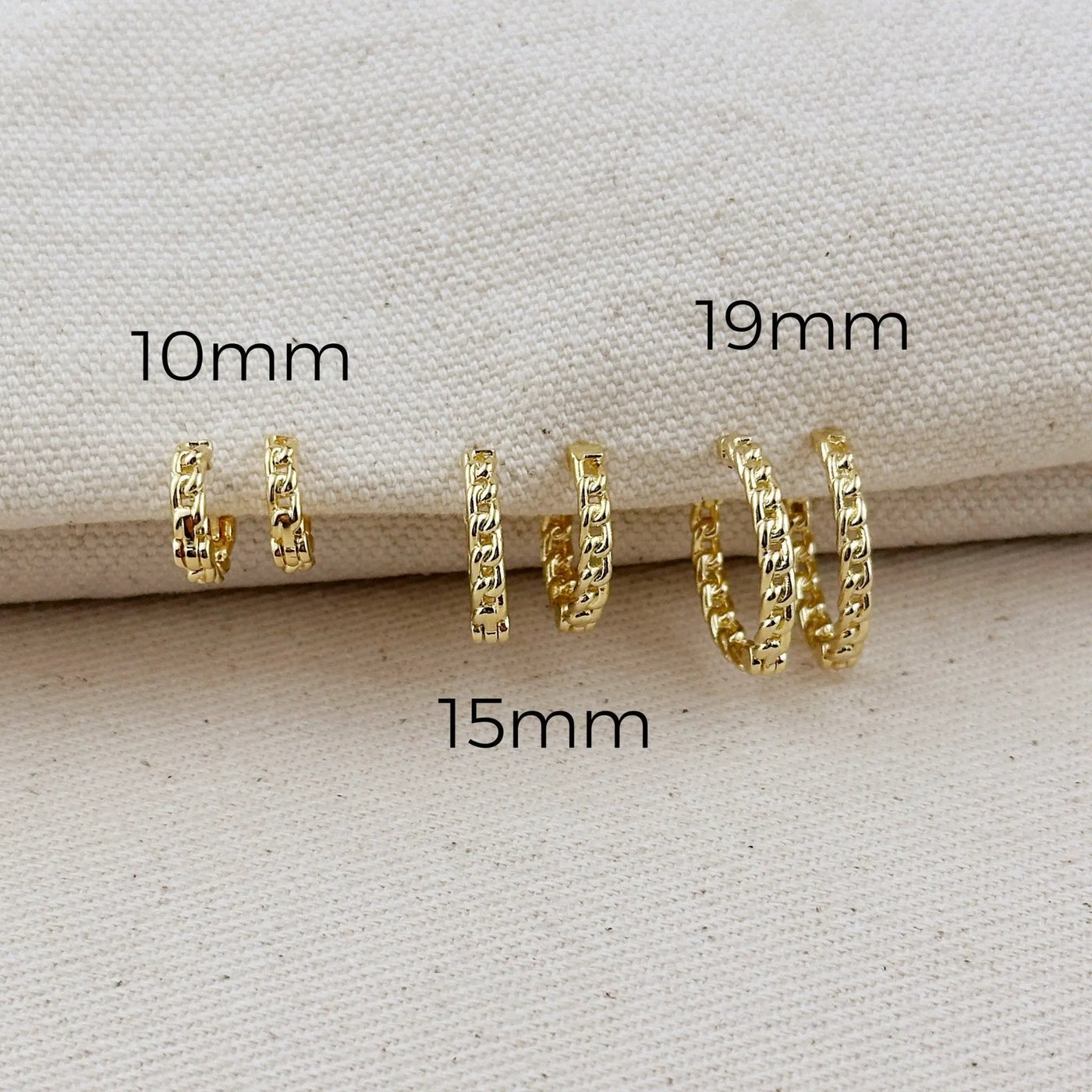18k Gold Filled 2mm Cuban Chain Clicker Hoop Earrings - Beloved Boutique