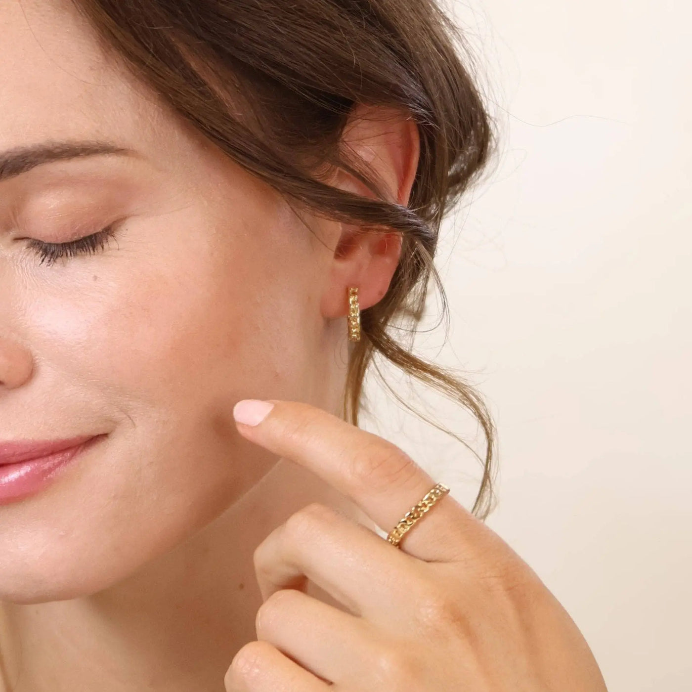 18k Gold Filled 2mm Cuban Chain Clicker Hoop Earrings - Beloved Boutique