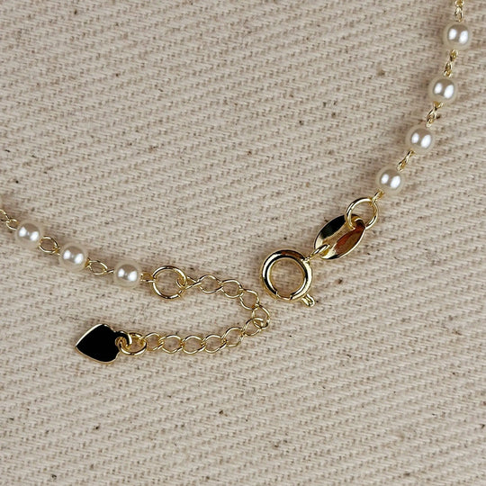 18k Gold Filled 3mm Pearl Bracelet GoldFi
