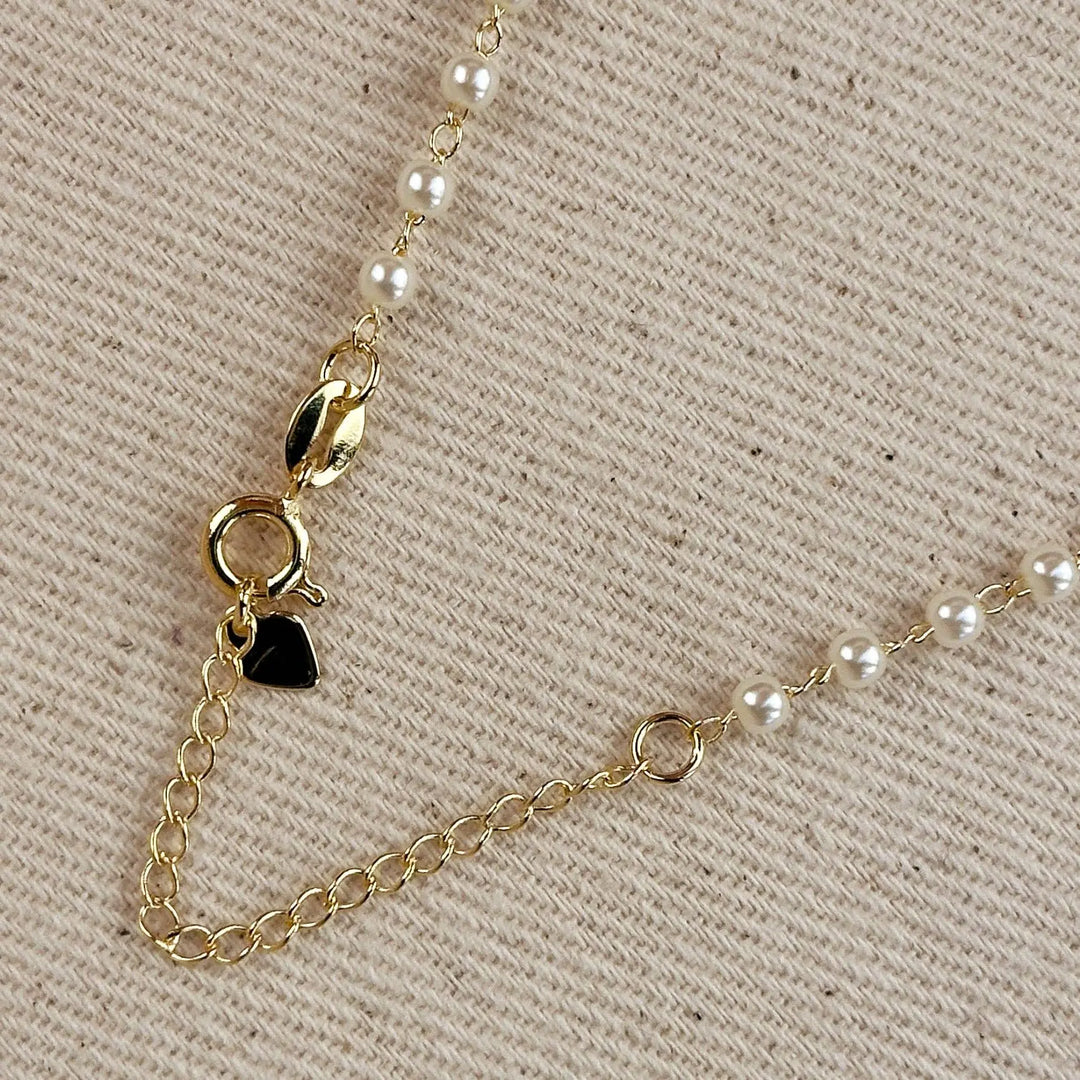 18k Gold Filled 3mm Pearls Choker Necklace - Beloved Boutique