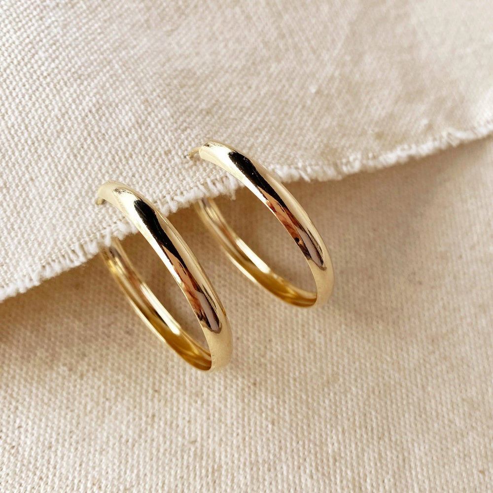 18k Gold Filled 40mm Hollow Continuous  Hoop Earrings GoldFi