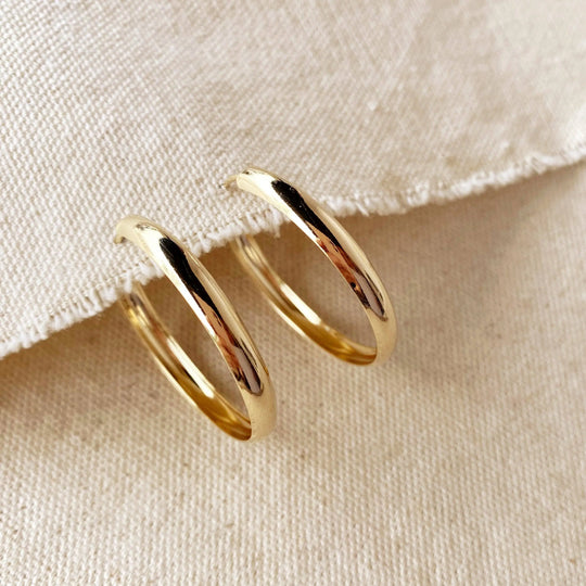 18k Gold Filled 40mm Hollow Continuous  Hoop Earrings GoldFi