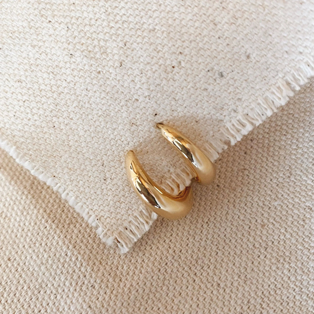 18k Gold Filled Artisan Style Clicker Hoop Earrings GoldFi