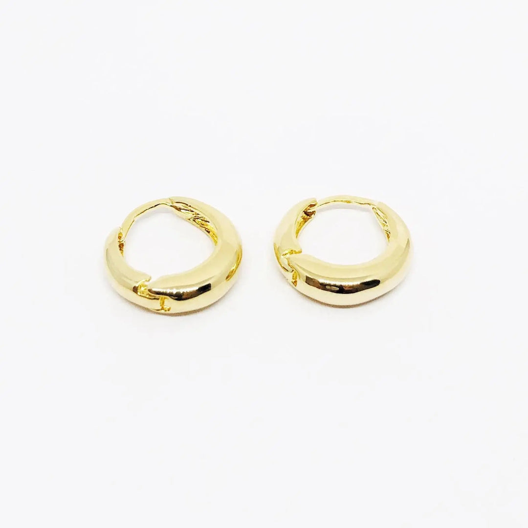 18k Gold Filled Artisan Style Clicker Hoop Earrings GoldFi