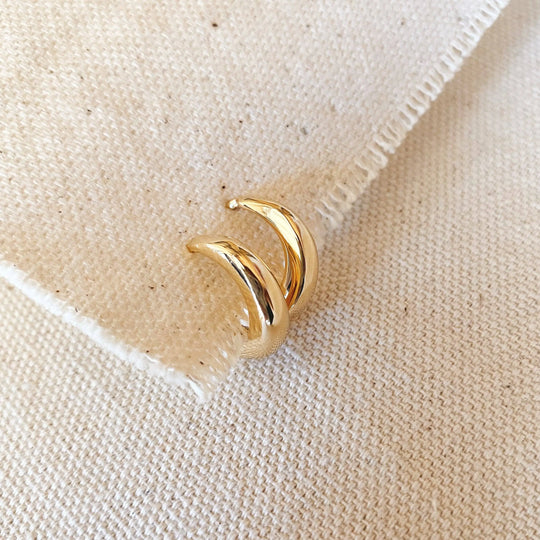 18k Gold Filled Artisan Style Clicker Hoop Earrings GoldFi