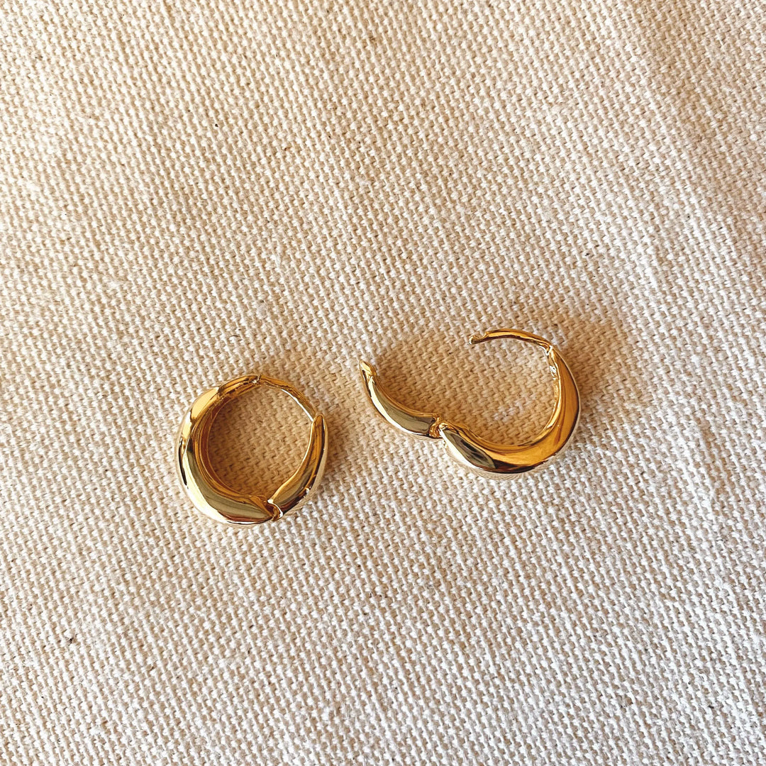 18k Gold Filled Artisan Style Clicker Hoop Earrings GoldFi