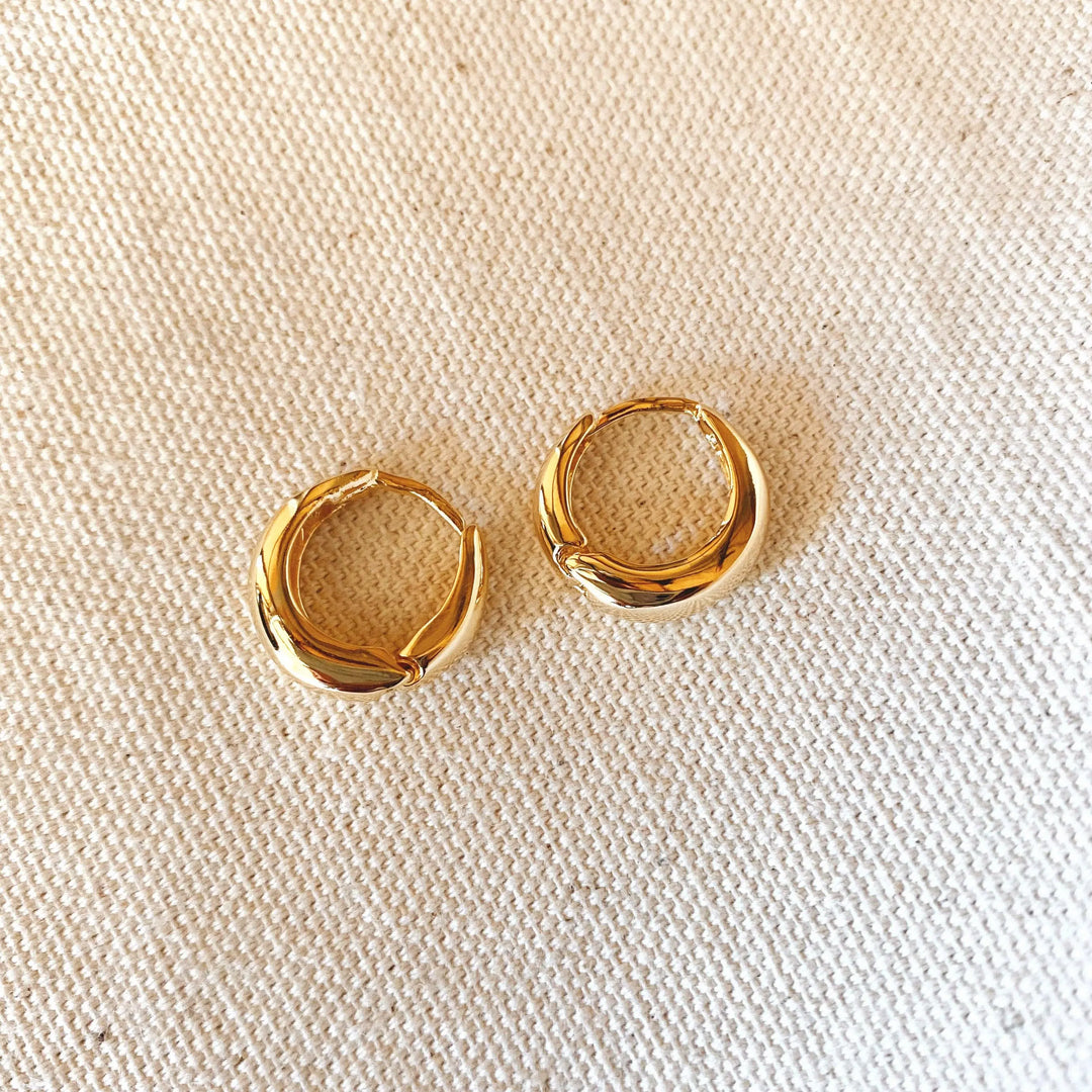 18k Gold Filled Artisan Style Clicker Hoop Earrings GoldFi