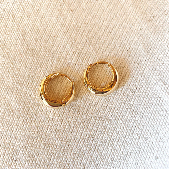 18k Gold Filled Artisan Style Clicker Hoop Earrings GoldFi