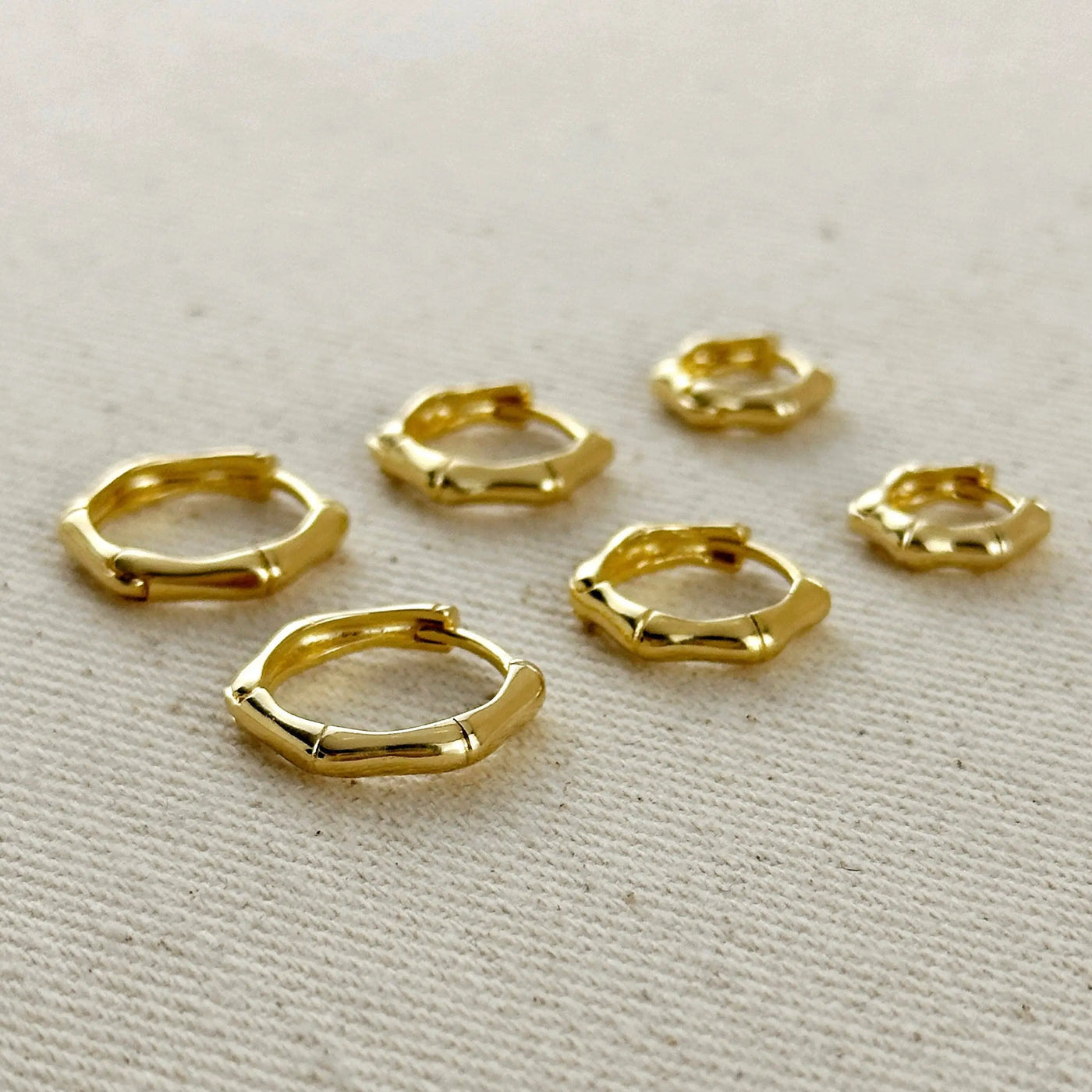 18k Gold Filled Bamboo Clicker Hoop Earrings GoldFi