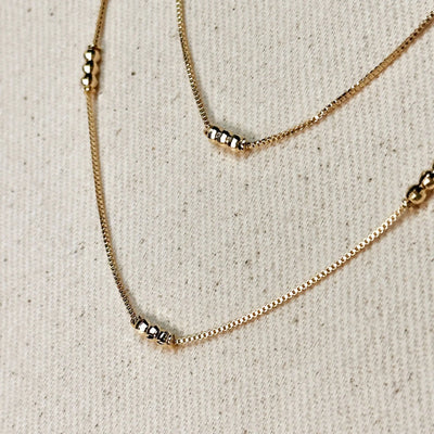 18k Gold Filled Bead Detailed Box Chain - Beloved Boutique