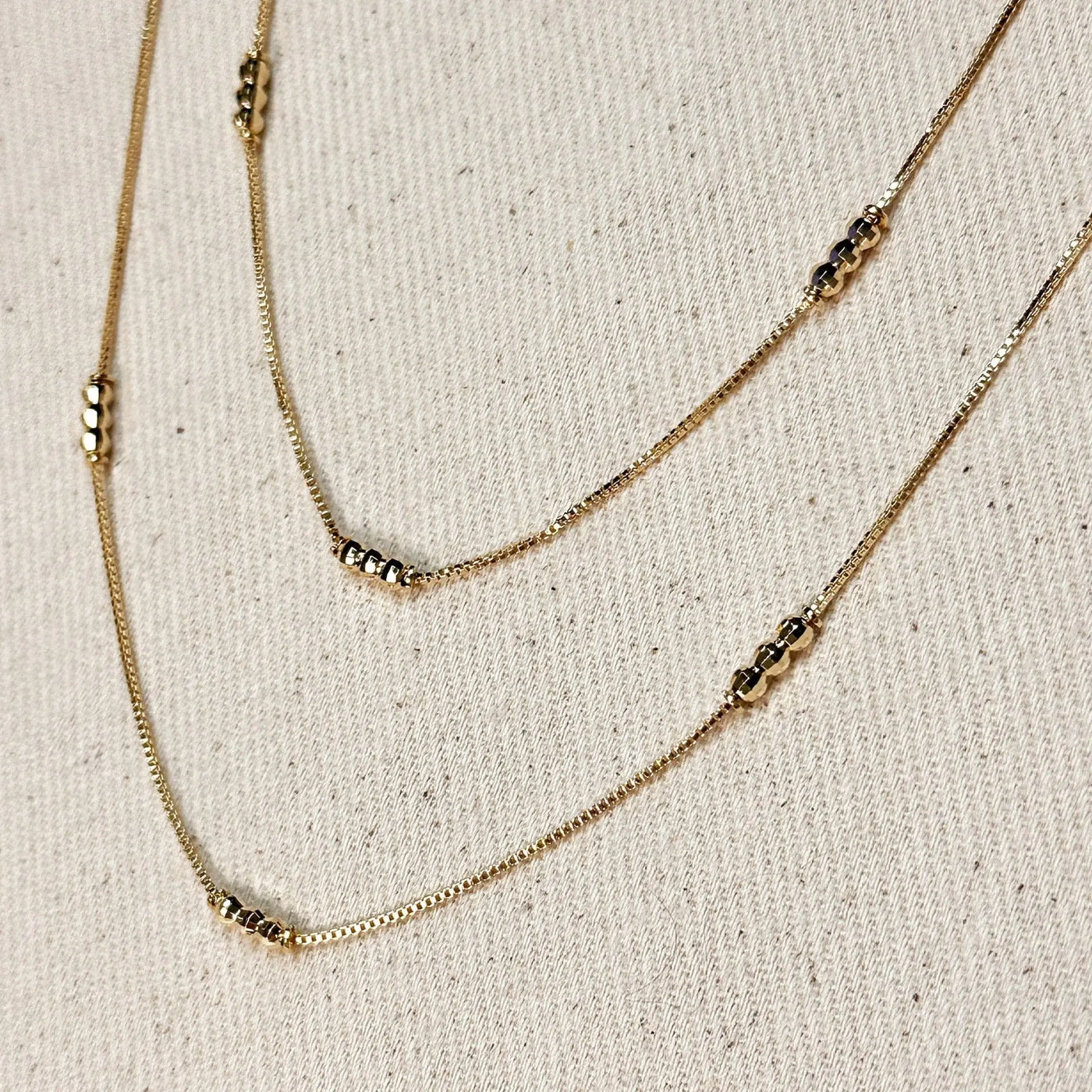 18k Gold Filled Bead Detailed Box Chain - Beloved Boutique