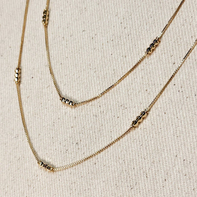 18k Gold Filled Bead Detailed Box Chain - Beloved Boutique