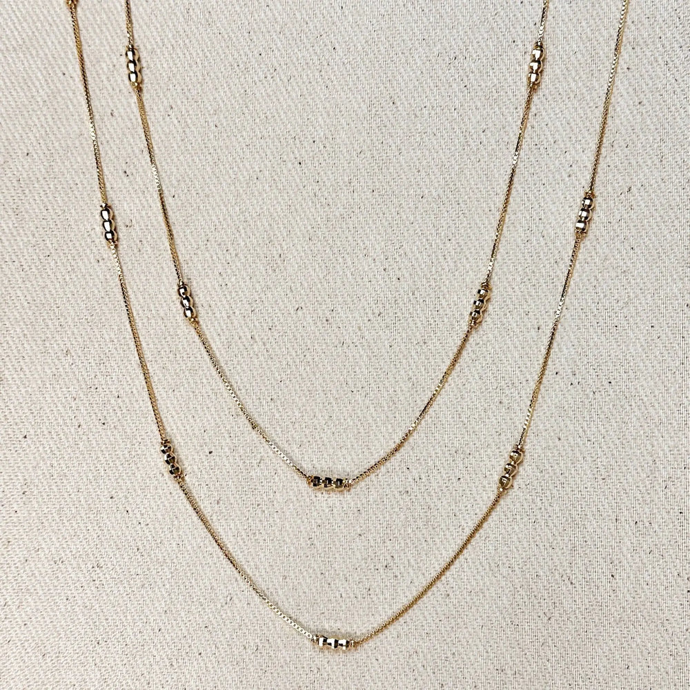 18k Gold Filled Bead Detailed Box Chain: 14 inches - Beloved Boutique