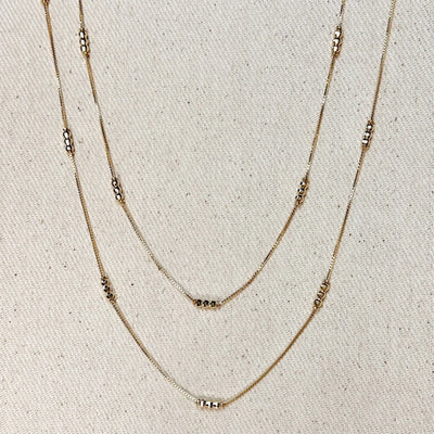 18k Gold Filled Bead Detailed Box Chain: 14 inches - Beloved Boutique