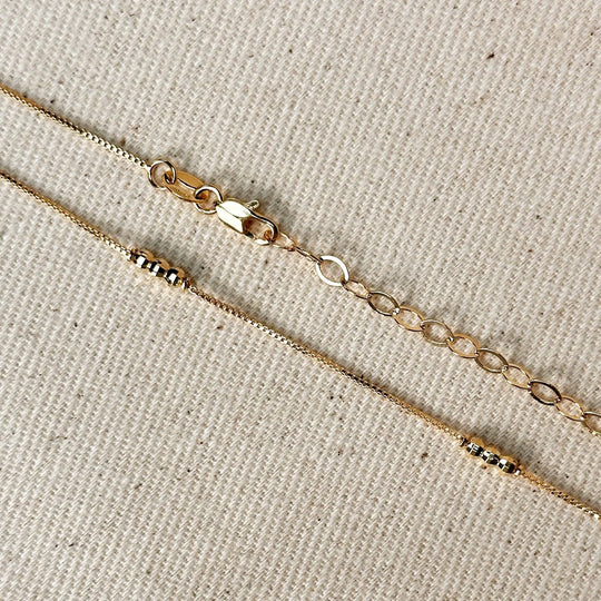 18k Gold Filled Bead Detailed Box Chain: 14 inches - Beloved Boutique