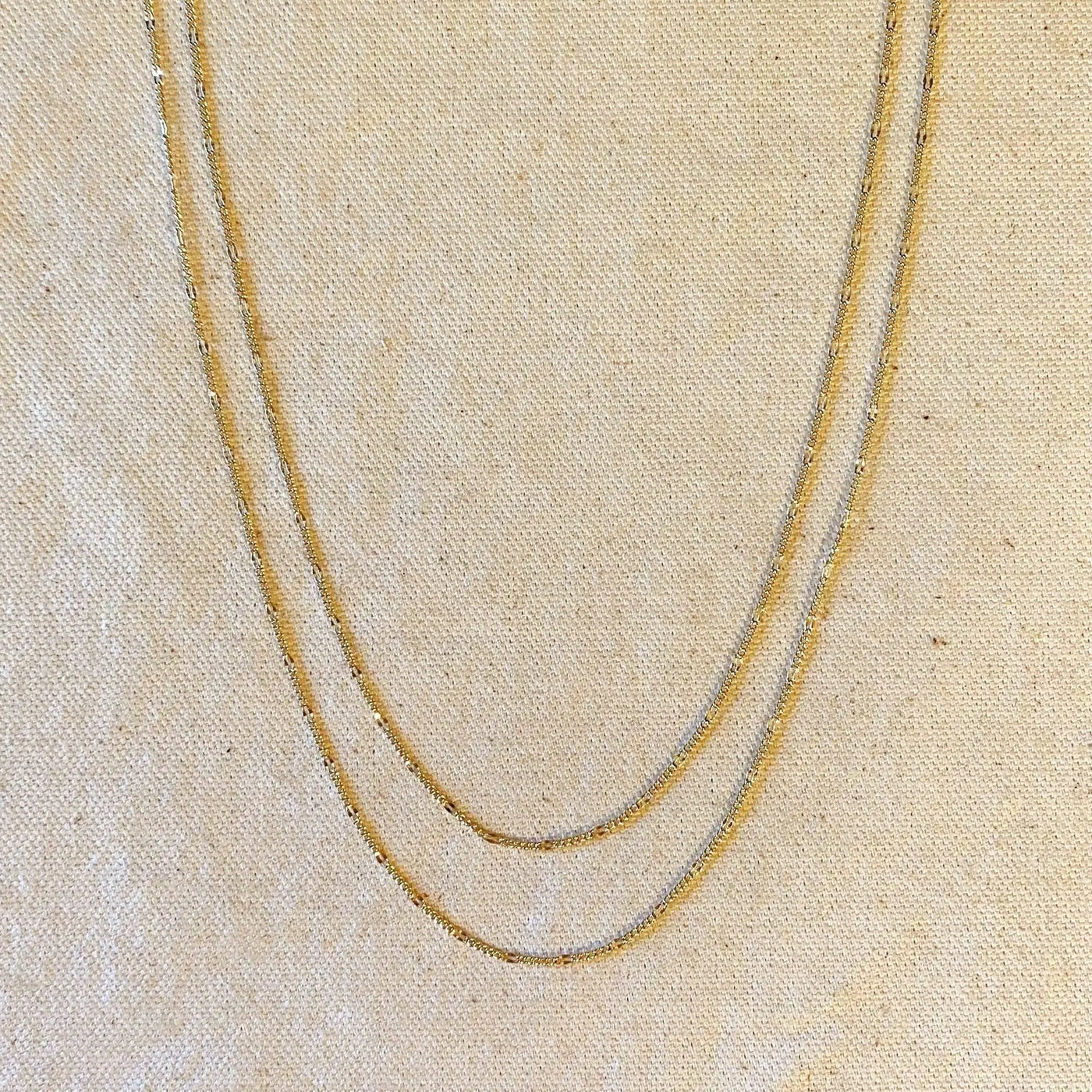 18k Gold Filled Beaten Figaro Chain - Beloved Boutique