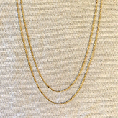 18k Gold Filled Beaten Figaro Chain - Beloved Boutique