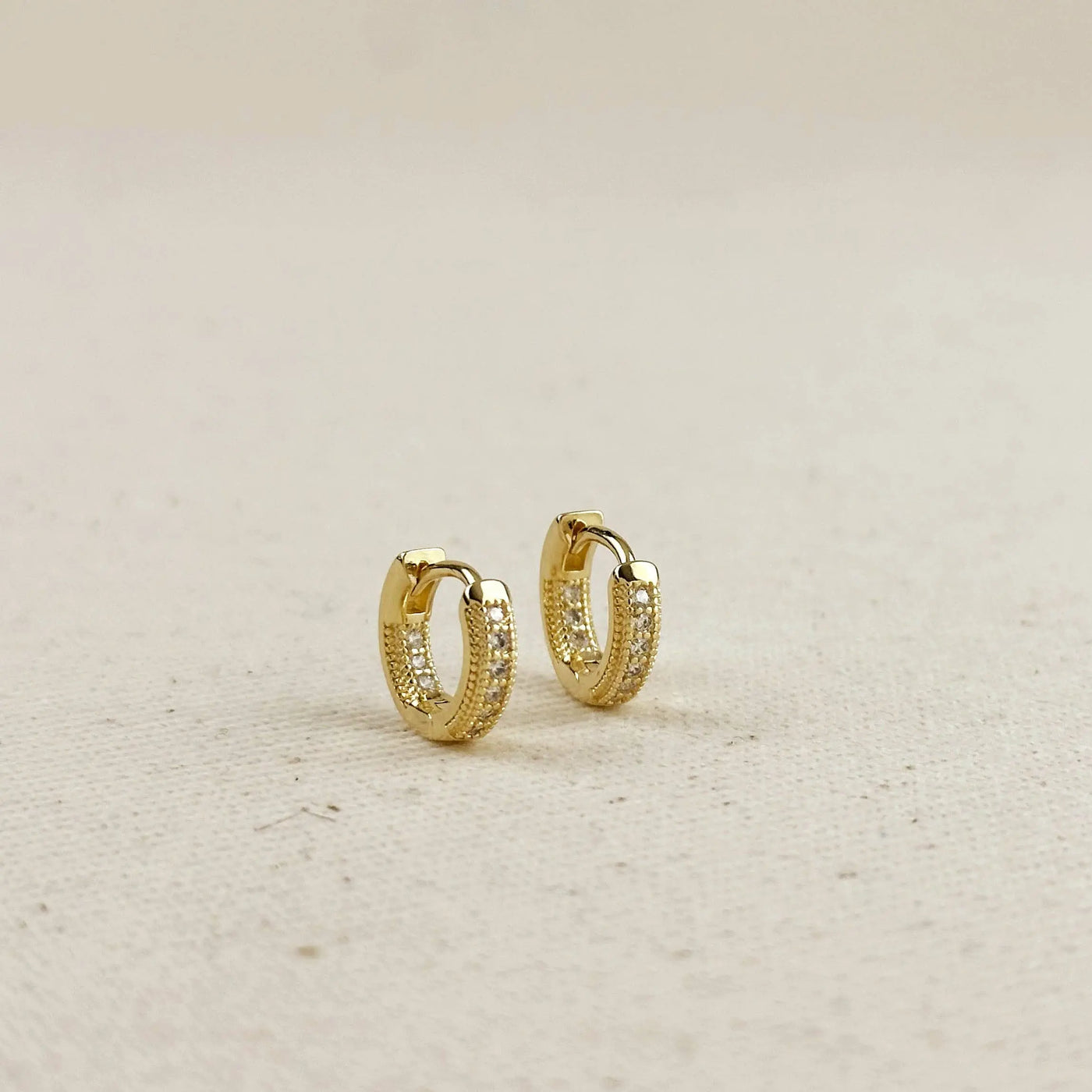 18k Gold Filled CZ Hoop Earrings GoldFi