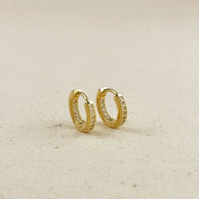 18k Gold Filled CZ Hoop Earrings GoldFi