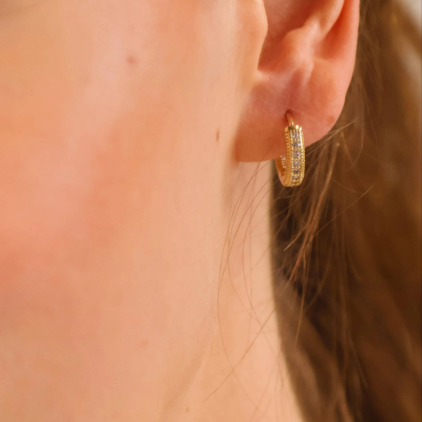 18k Gold Filled CZ Hoop Earrings GoldFi