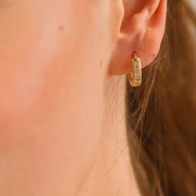 18k Gold Filled CZ Hoop Earrings GoldFi