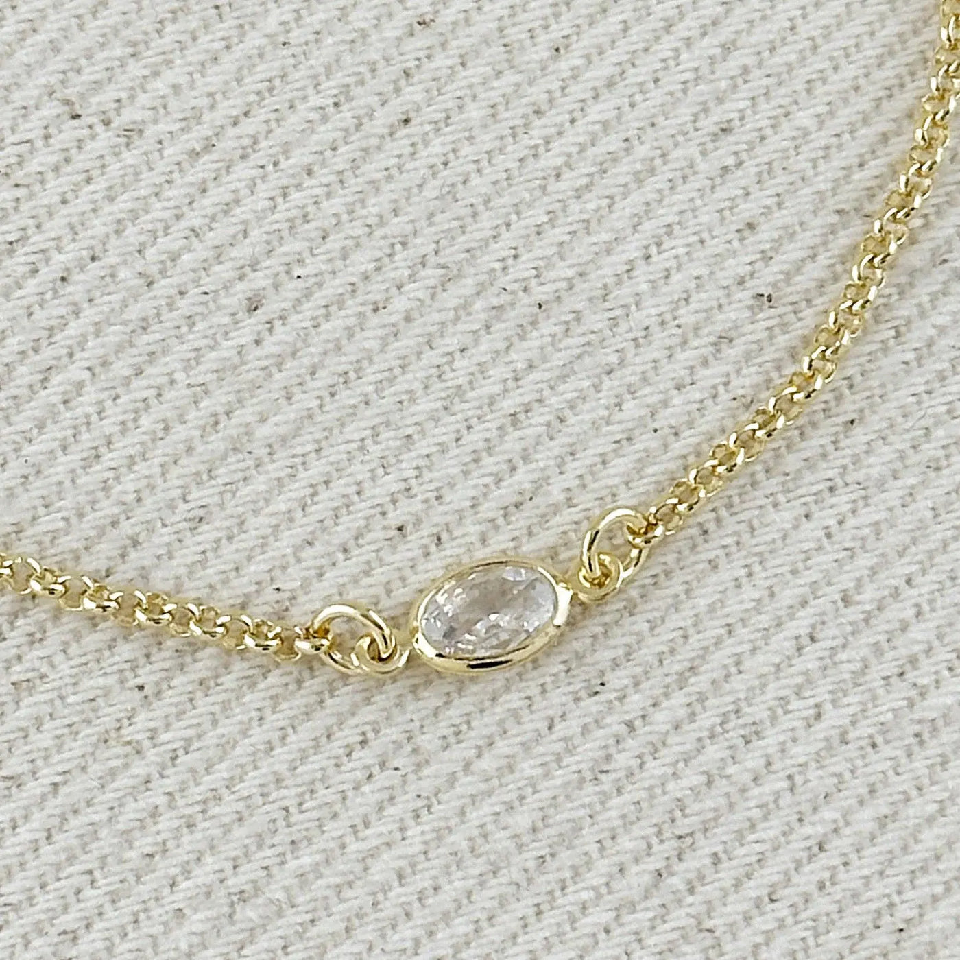 18k Gold Filled CZ Solitaire  Bracelet GoldFi