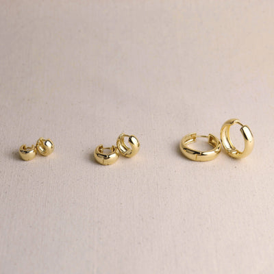 18k Gold Filled Chunky Hoop Earrings GoldFi