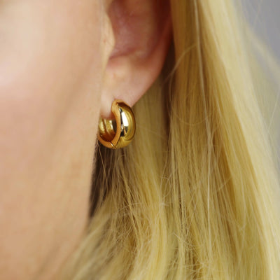 18k Gold Filled Chunky Hoop Earrings GoldFi