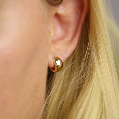 18k Gold Filled Chunky Hoop Earrings GoldFi