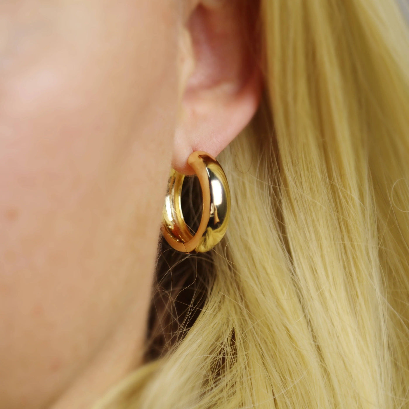 18k Gold Filled Chunky Hoop Earrings GoldFi