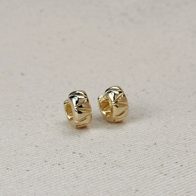 18k Gold Filled Diamond Cut Mini Chunky Hoop Earrings GoldFi