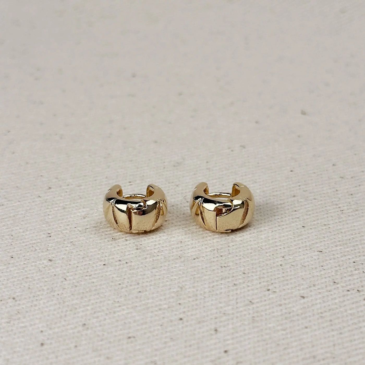 18k Gold Filled Diamond Cut Mini Chunky Hoop Earrings GoldFi