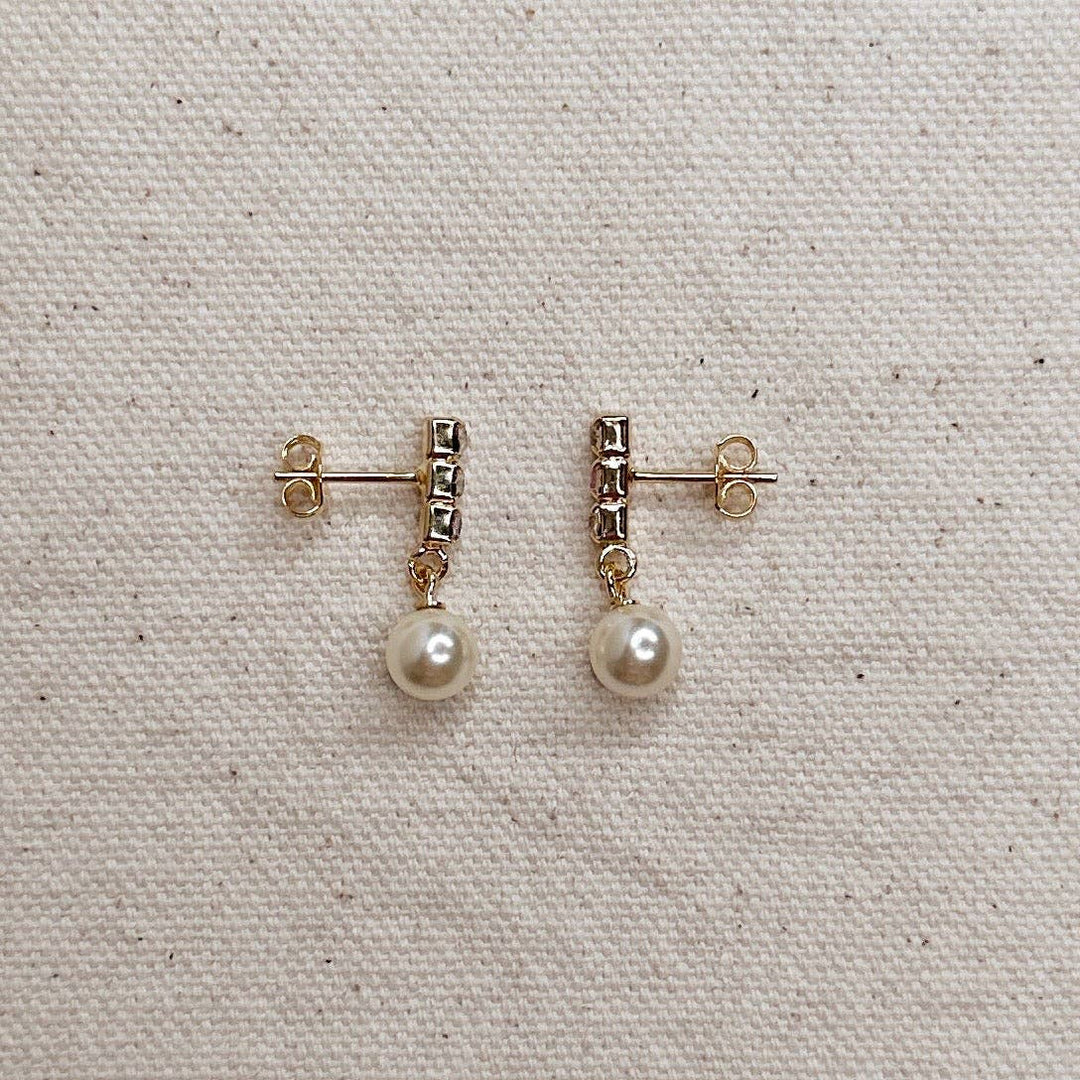 18k Gold Filled Drop Pearl Earrings - Beloved Boutique
