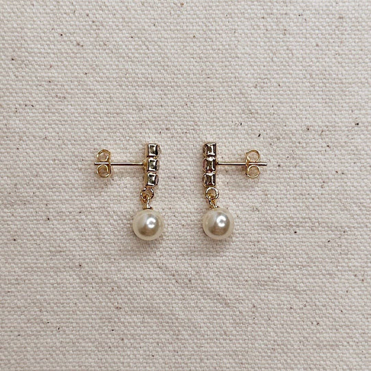 18k Gold Filled Drop Pearl Earrings - Beloved Boutique