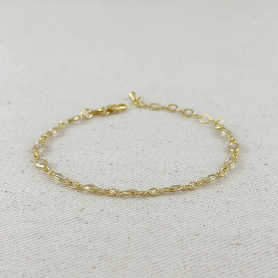 18k Gold Filled Ellipse Bezel CZ Bracelet GoldFi