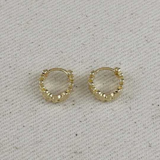 18k Gold Filled Flower Huggies Hoop Earrings GoldFi