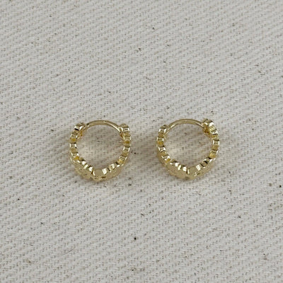 18k Gold Filled Flower Huggies Hoop Earrings GoldFi