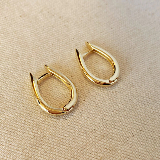 18k Gold Filled Large U Shaped Hoop Earrings GoldFi