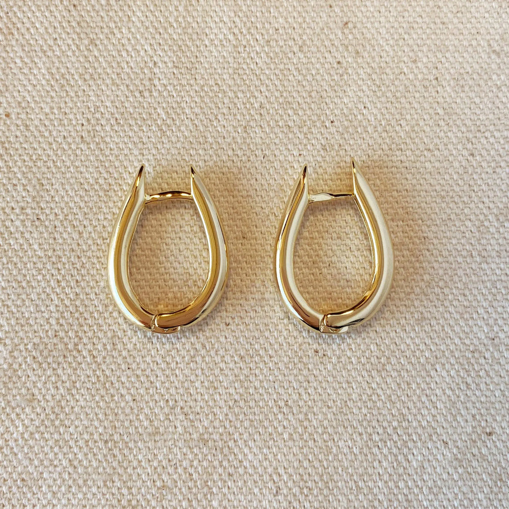 18k Gold Filled Large U Shaped Hoop Earrings GoldFi