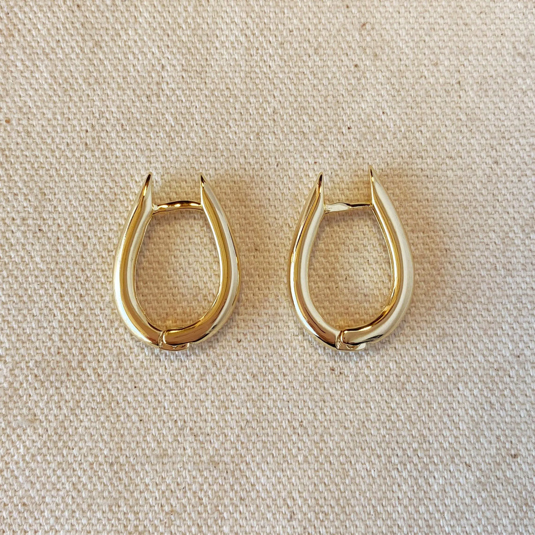 18k Gold Filled Large U Shaped Hoop Earrings GoldFi