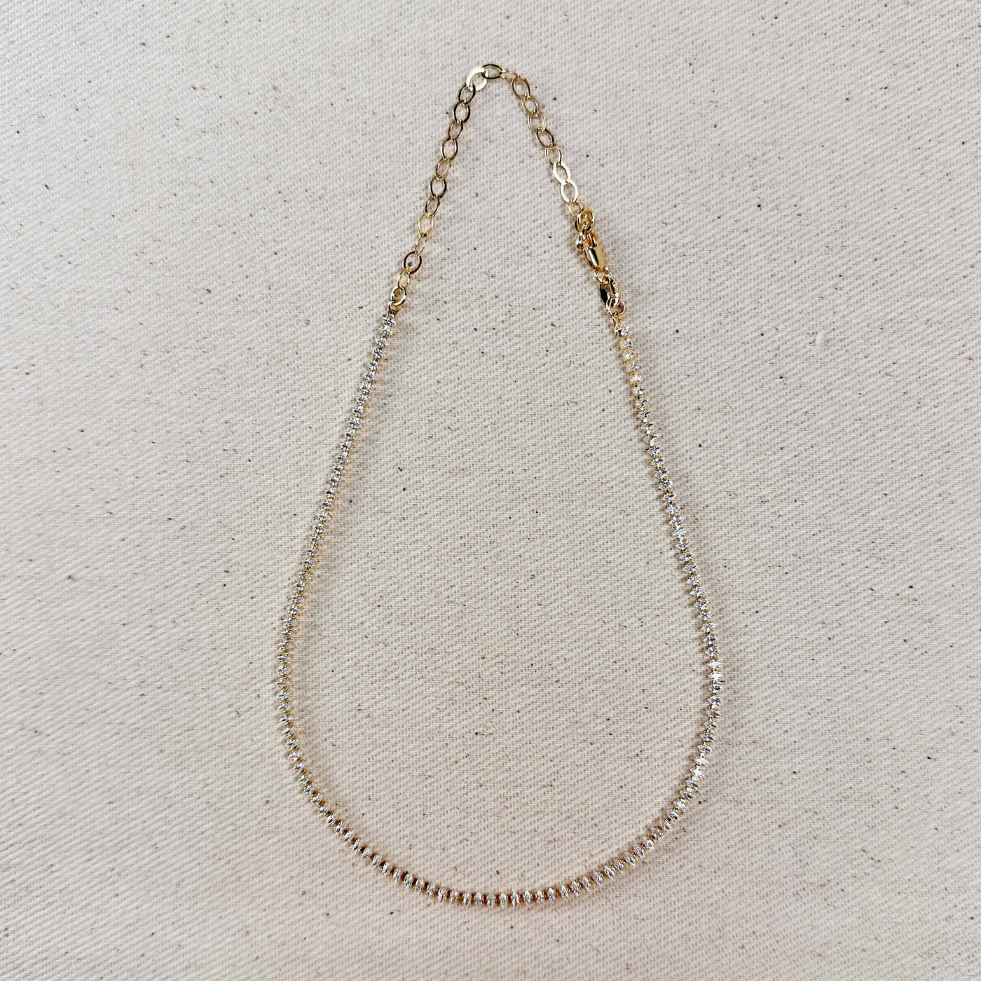 18k Gold Filled Marquise Tennis Necklace GoldFi