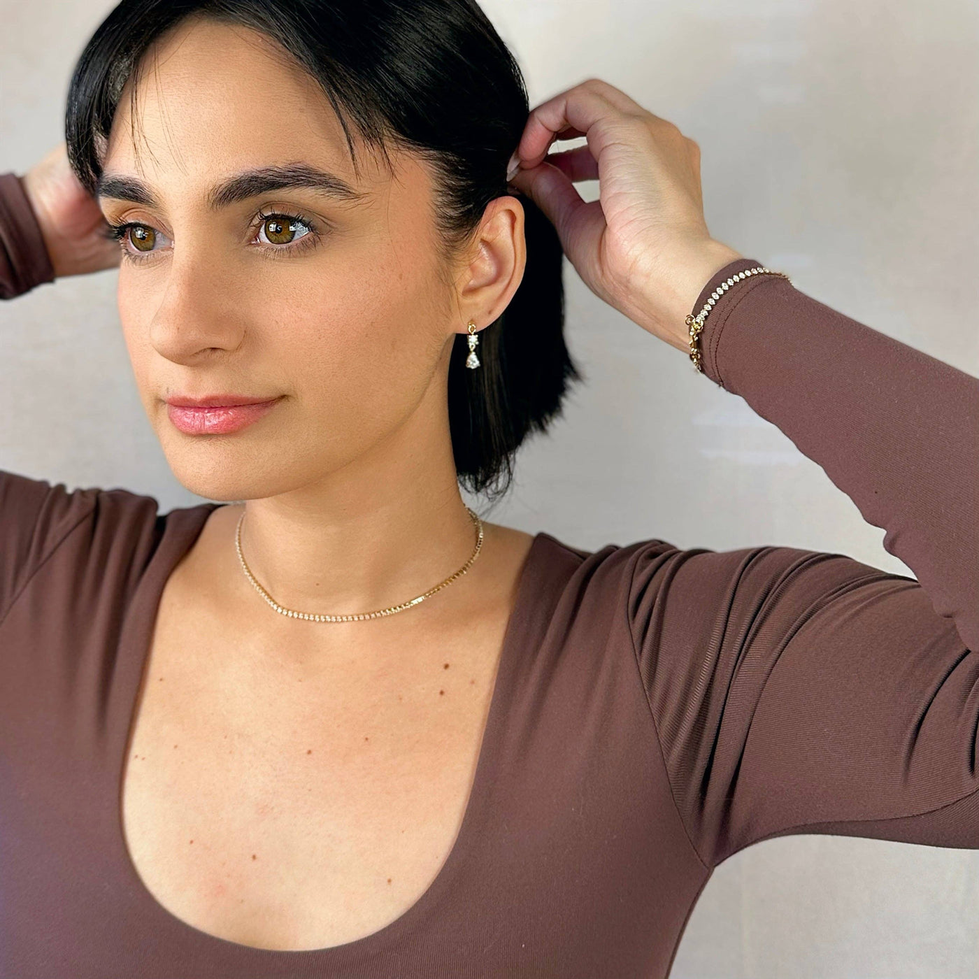 18k Gold Filled Marquise Tennis Necklace GoldFi