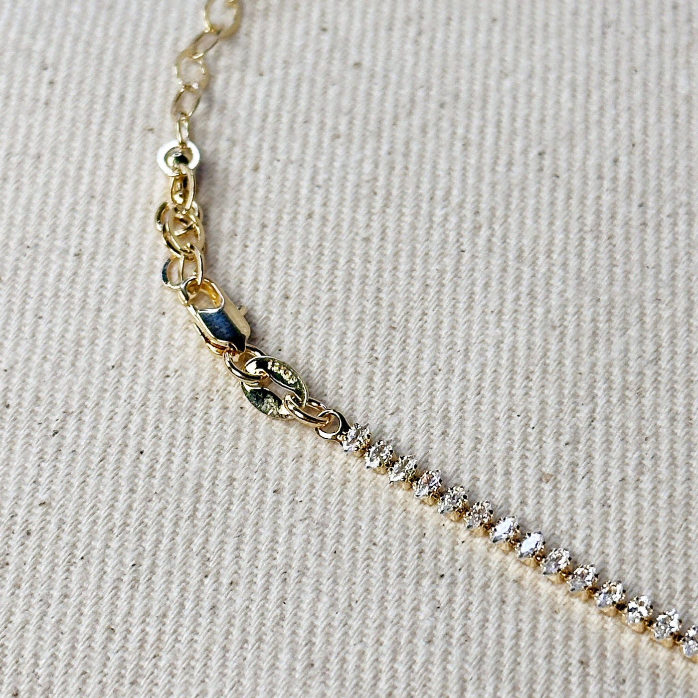 18k Gold Filled Marquise Tennis Necklace GoldFi