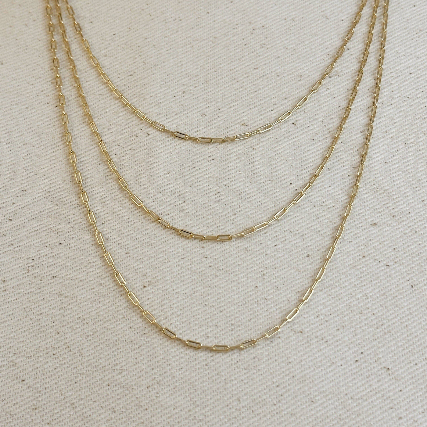 18k Gold Filled Mini Paperclip Chain GoldFi